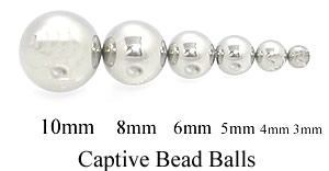 Steel Captive Bead Replacement Balls- 3mm-10mm