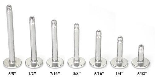 14g Replacement Flat Disc Steel Labret Post — Price Per 1