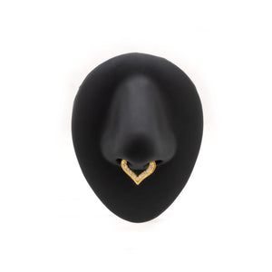 18g Gold Plated Crystal Jeweled Teardrop Septum Clicker
