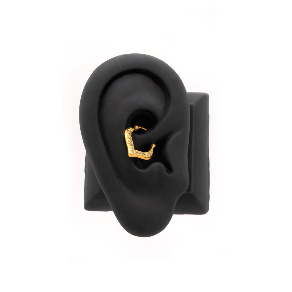 18g Gold Plated Crystal Jeweled Teardrop Septum Clicker