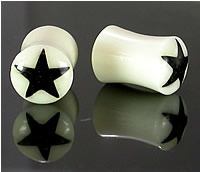 STAR BONE PLUGS Natural Body Jewelry - Price Per 1