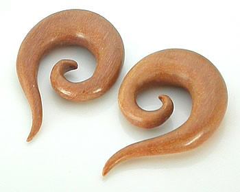 Red Saba Wood Spiral Hanger Earring – Price Per 1