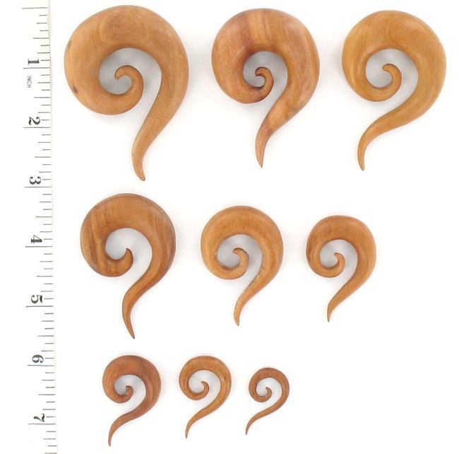 Red Saba Wood Spiral Hanger Earring – Price Per 1