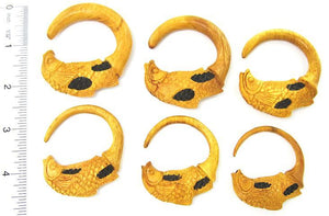 KOI FISH SPIRAL Jackfruit Wood Body Jewelry 3mm - 10mm - Price Per 1