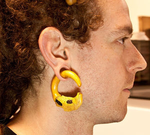 KOI FISH SPIRAL Jackfruit Wood Body Jewelry 3mm - 10mm - Price Per 1