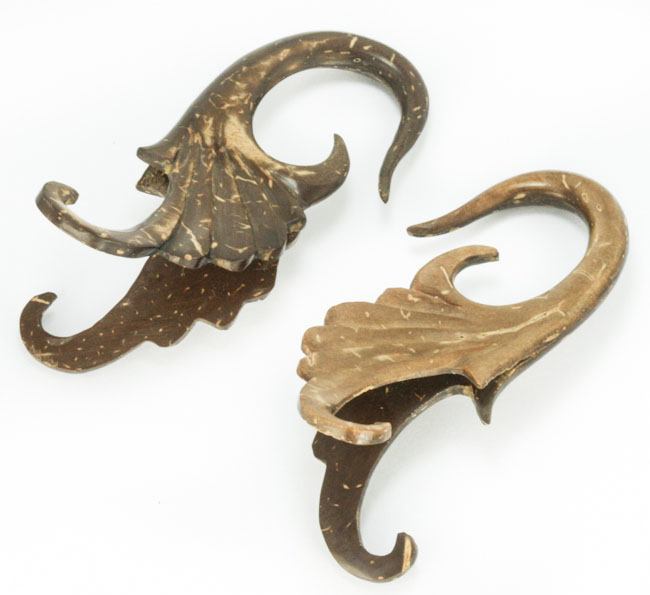 SPLIT Design Coconut Shell Hanger Wholesale Organic Jewelry 2mm - 5mm Price Per 1