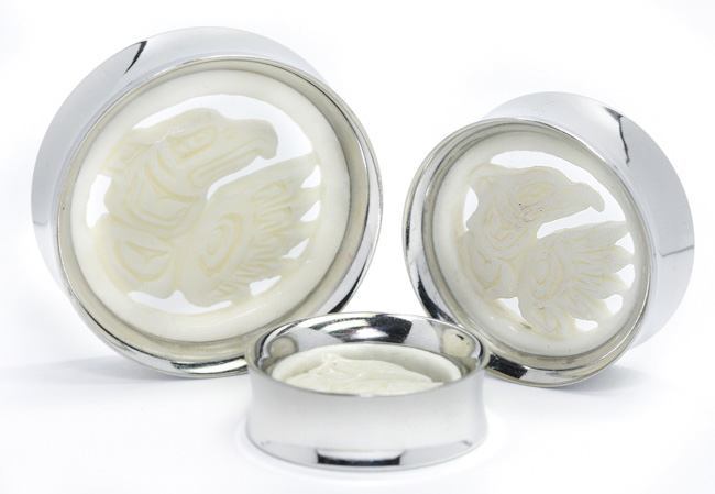 NATIVE American Bird Head SYNTHESIS PLUGS Steel and Bone Meet - 22mm - 34mm - Price Per 1