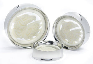 NATIVE American Bird Head SYNTHESIS PLUGS Steel and Bone Meet - 22mm - 34mm - Price Per 1