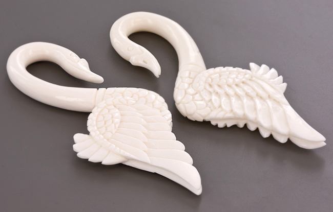 White Bone Swan Hanger — Price Per 1