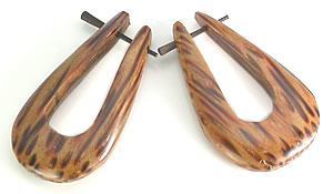WOOD Cheaters # 118 - Stirrups Natural Body Jewelry - Price Per 2