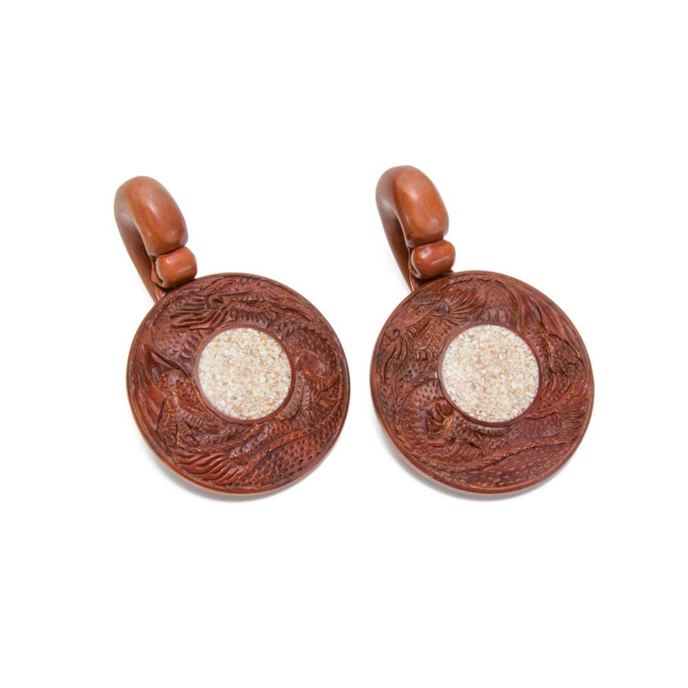 Saba Wood and Crushed Marble Dragon Mirror Hanger- Price Per 1