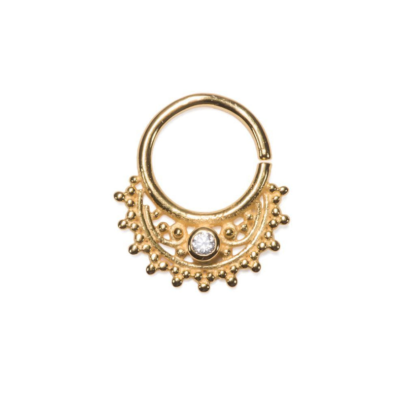 18g Gold Plated Tribal Bib Bendable Septum Ring