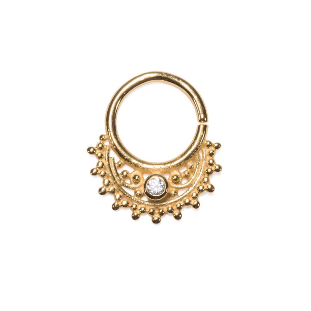 18g Gold Plated Tribal Bib Bendable Septum Ring