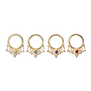 18g Gold Plated Tribal Chandelier Bendable Septum Ring