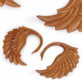 CYGNET SWAN Red Saba Wood Organic Body Jewelry - 3mm-12mm - Price Per 1