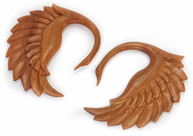 CYGNET SWAN Red Saba Wood Organic Body Jewelry - 3mm-12mm - Price Per 1