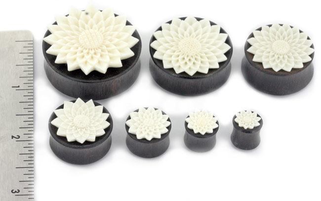 Resin Flower Areng Wood Plug — Price Per 1