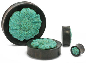 Carved Turquoise FLOWER Face Organic Jewelry - 12mm - 50mm Price Per 1