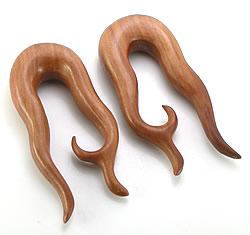 BLOOD WOOD Inner Spiral Earrings Organic Body Jewelry 4mm - 30mm - Price Per 1