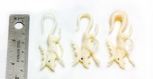 MOOSE Carved Bone Organic Ear Hangers - 2mm-8mm - Price Per 2