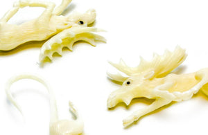 MOOSE Carved Bone Organic Ear Hangers - 2mm-8mm - Price Per 2