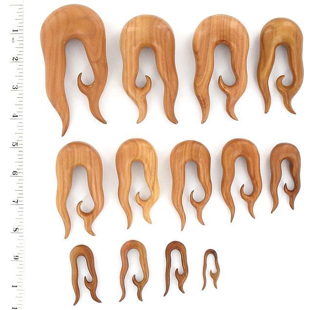 BLOOD WOOD Inner Spiral Earrings Organic Body Jewelry 4mm - 30mm - Price Per 1