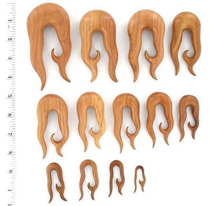 BLOOD WOOD Inner Spiral Earrings Organic Body Jewelry 4mm - 30mm - Price Per 1