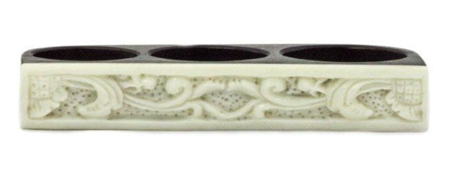 Triple Finger Ring with Bone Inlay