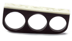 Triple Finger Ring with Bone Inlay