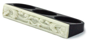 Triple Finger Ring with Bone Inlay