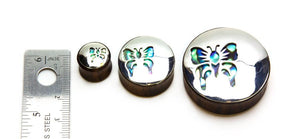 Abalone Butterfly Negative Space Art Plugs - 12mm-34mm - Price Per 2