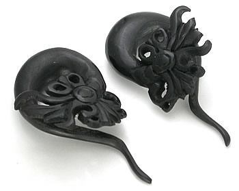 Black Horn Dayak Dragon Organic Hangers Body Jewelry - Price Per 1
