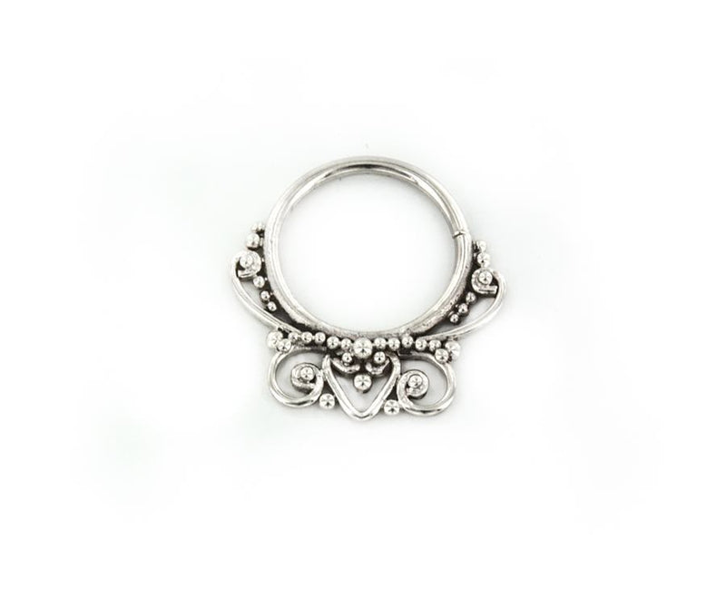 18g Sterling Silver Beaded Filigree Bendable Septum Ring — Price Per 1
