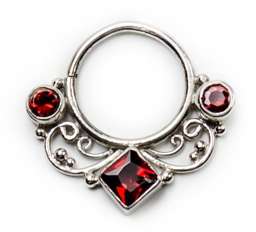 18g Sterling Silver With Gems Septum or Earring Jewelry