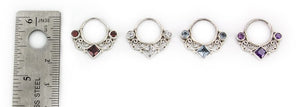 18g Sterling Silver With Gems Septum or Earring Jewelry