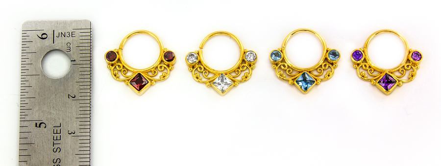 18g Gold Plated Jeweled Bendable Ring — Price Per 1