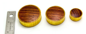 Jackfruit Wood with Red Tigerwood Double Flare Organic Plug - Price Per 1