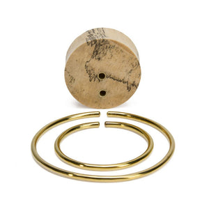 Double Flare Tamarind Wood Plug with Polished Bronze Double Hoops - Price Per 1