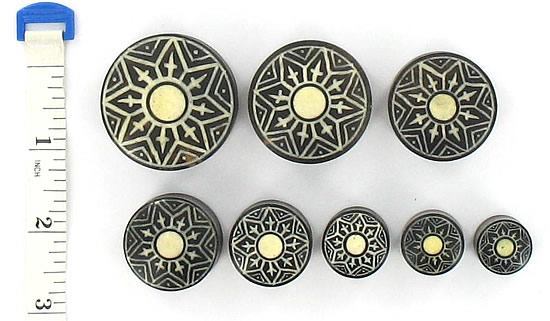 Snowflake Bone Dust Inlay Black Wood - Bone Dust Inlay Organic Plugs 16mm - 40mm - Price Per 1