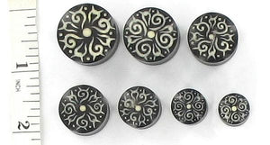 Bone Dust Design Inlay Horn - Organic Plugs 12mm - 24mm - Price Per 1