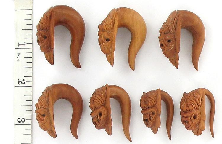 Barong Red Saba Wood Natural Organic Body Jewelry 4mm - 14mm - Price Per 1