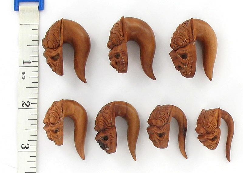 BOMA Red Saba Wood Natural Organic Wholesale Body Jewelry 4mm - 14mm - Price Per 1