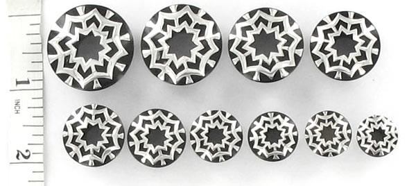 STAR WEB SILVER Plug Horn Organic Ear Jewelry - Price Per 1