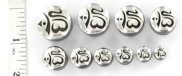 SILVER OHM Plug Horn Organic Ear Jewelry - Price Per 1
