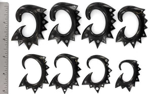 SONIC Black Horn Spiral Earrings Body Jewelry - Price Per 2