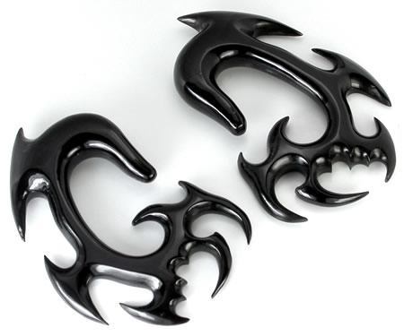 Concentrated Evil Black Horn Spiral Earrings Body Jewelry - Price Per 2