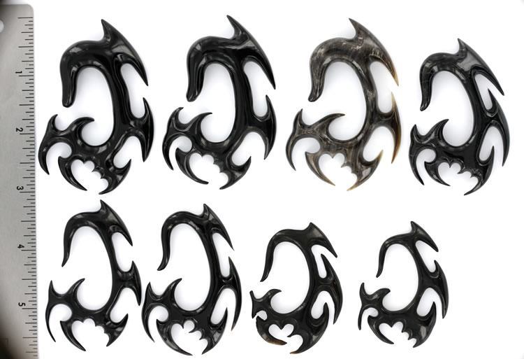 Concentrated Evil Black Horn Spiral Earrings Body Jewelry - Price Per 2