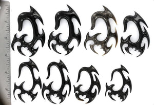 Concentrated Evil Black Horn Spiral Earrings Body Jewelry - Price Per 2