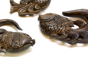 Koi Fish Areng Wood Ear Hanger - 3mm-12mm - Price Per 1