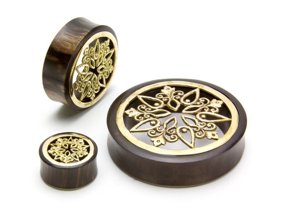 Brass Snowflake Sono Wood Plug — Price Per 1